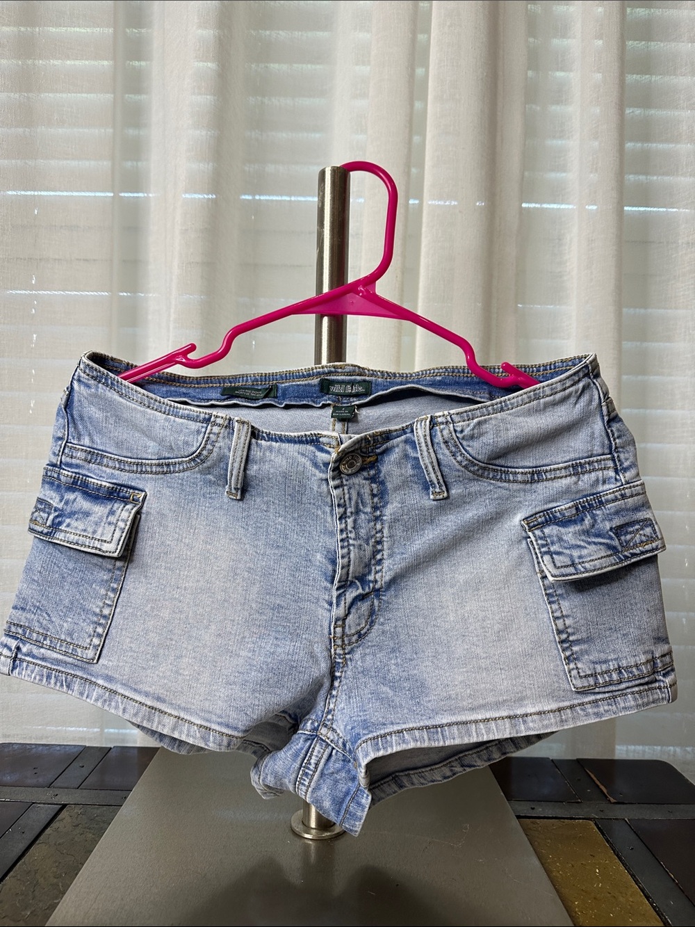 wild fable Faded Light Blue Denim Cargo Shorties